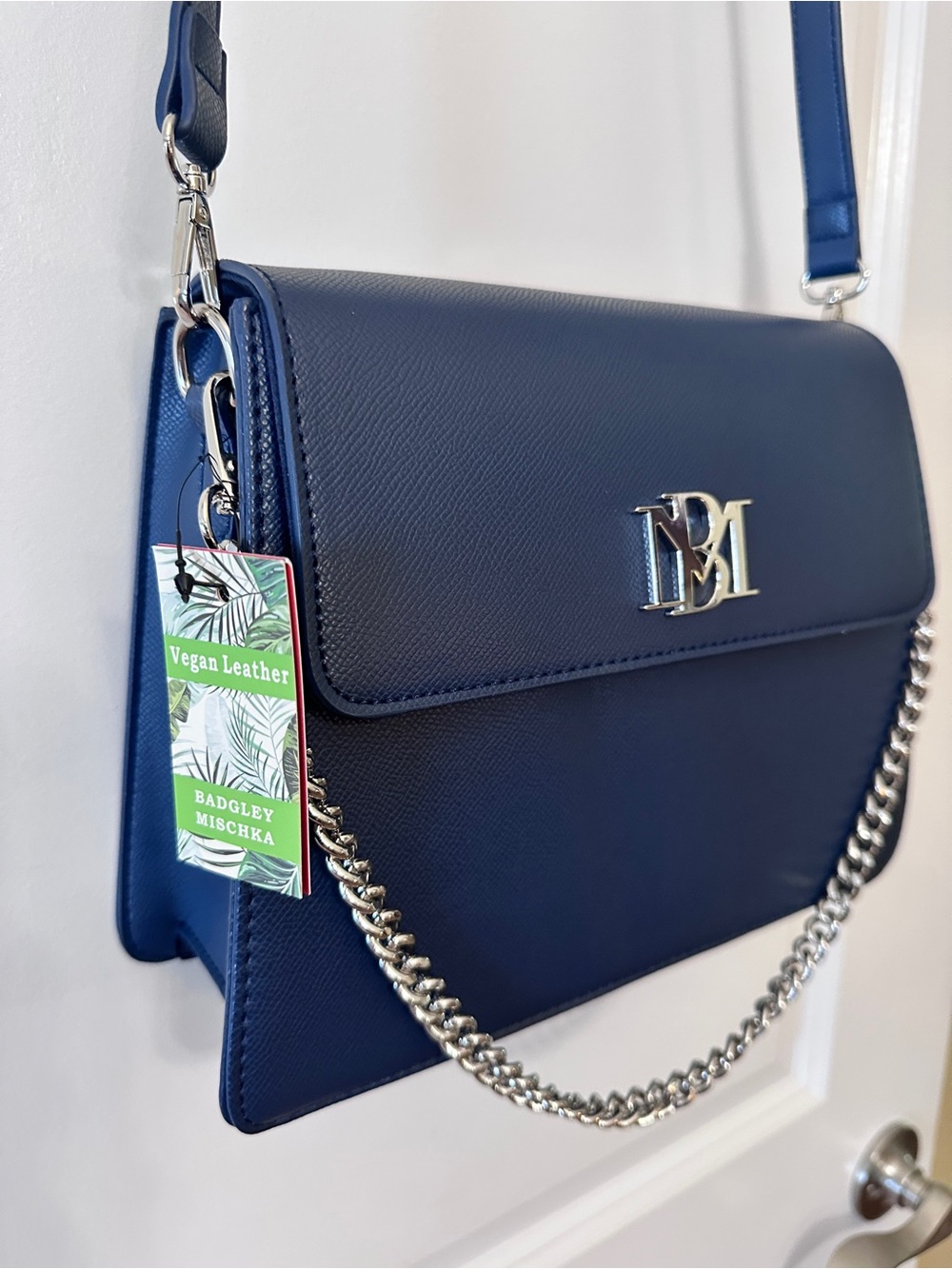 NWT- Badgley Mischka Navy Crossbody Bag - Chain & Strap Shoulder Bag
